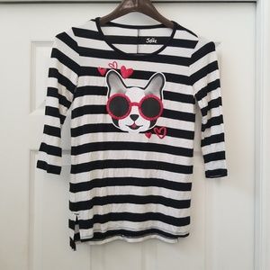 Glitter striped Justice top size 10